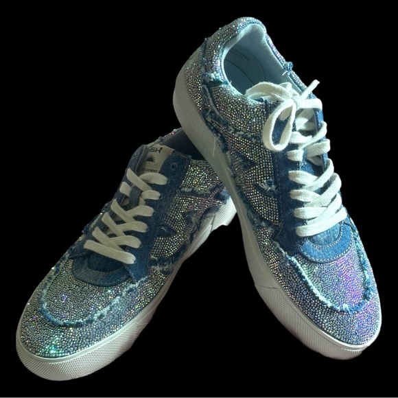 Women's Blue Malibu Strass Crystals Sneakers (Sz 41 / Fits 10-10.5) (NWOT) - Picture 8 of 11